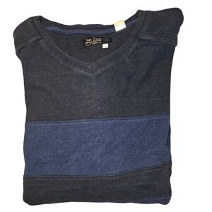 Nat Nast Mens Luxury Originals V Neck Long‎ Sleeve Striped Sweater Size L Top